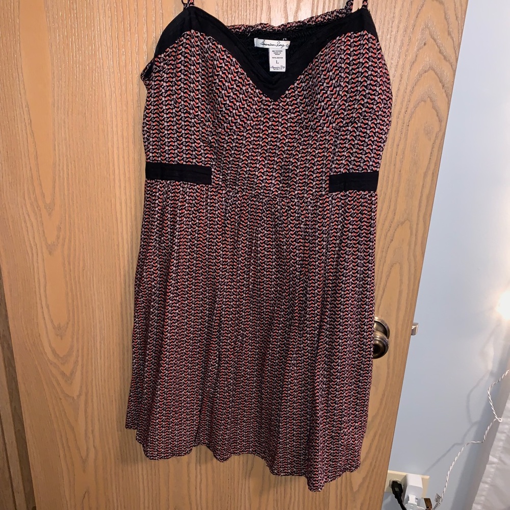 Patterned Sundress Black Red Orange GOOD CONDITION